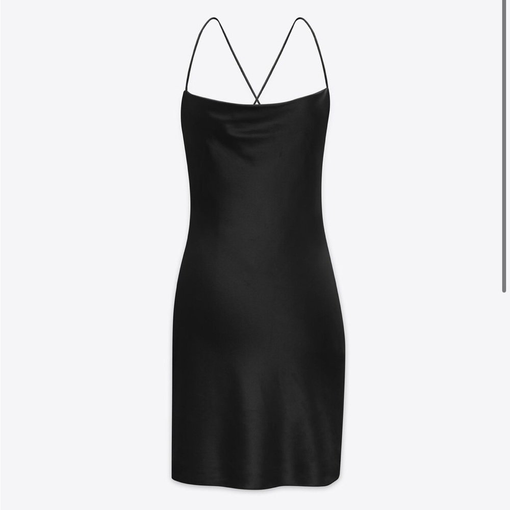 YSL COWL BACK DRESS IN SILK SATIN
